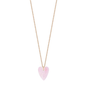 Angèle pink quartz heart on chain