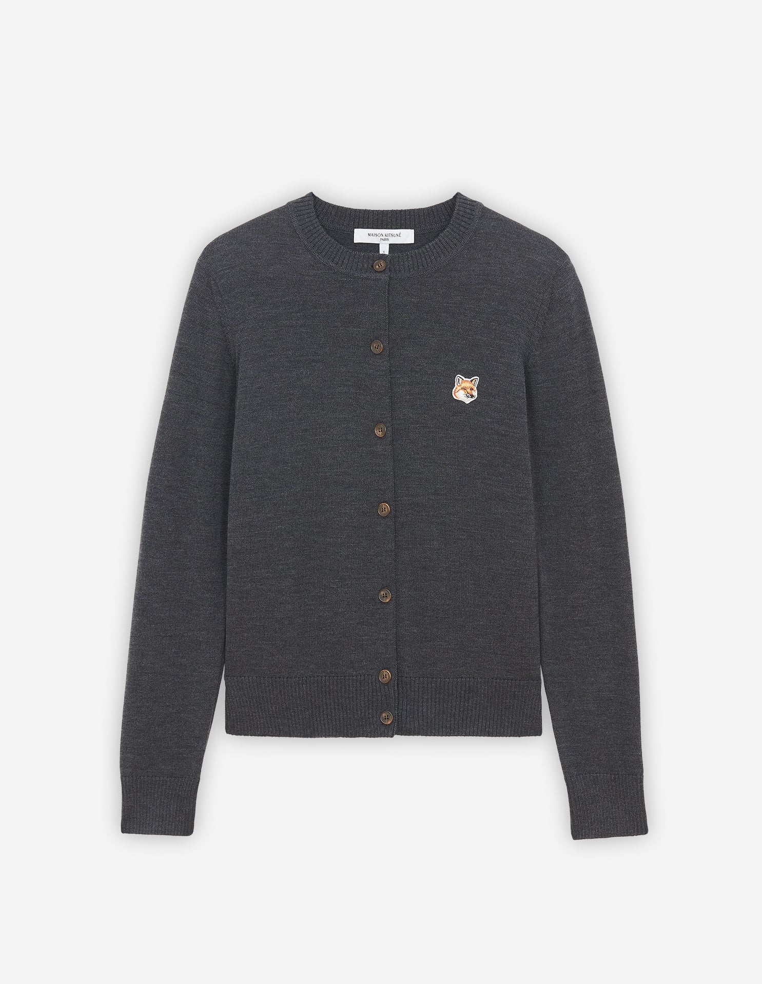 Fox head patch adjusted cardigan, anthracite