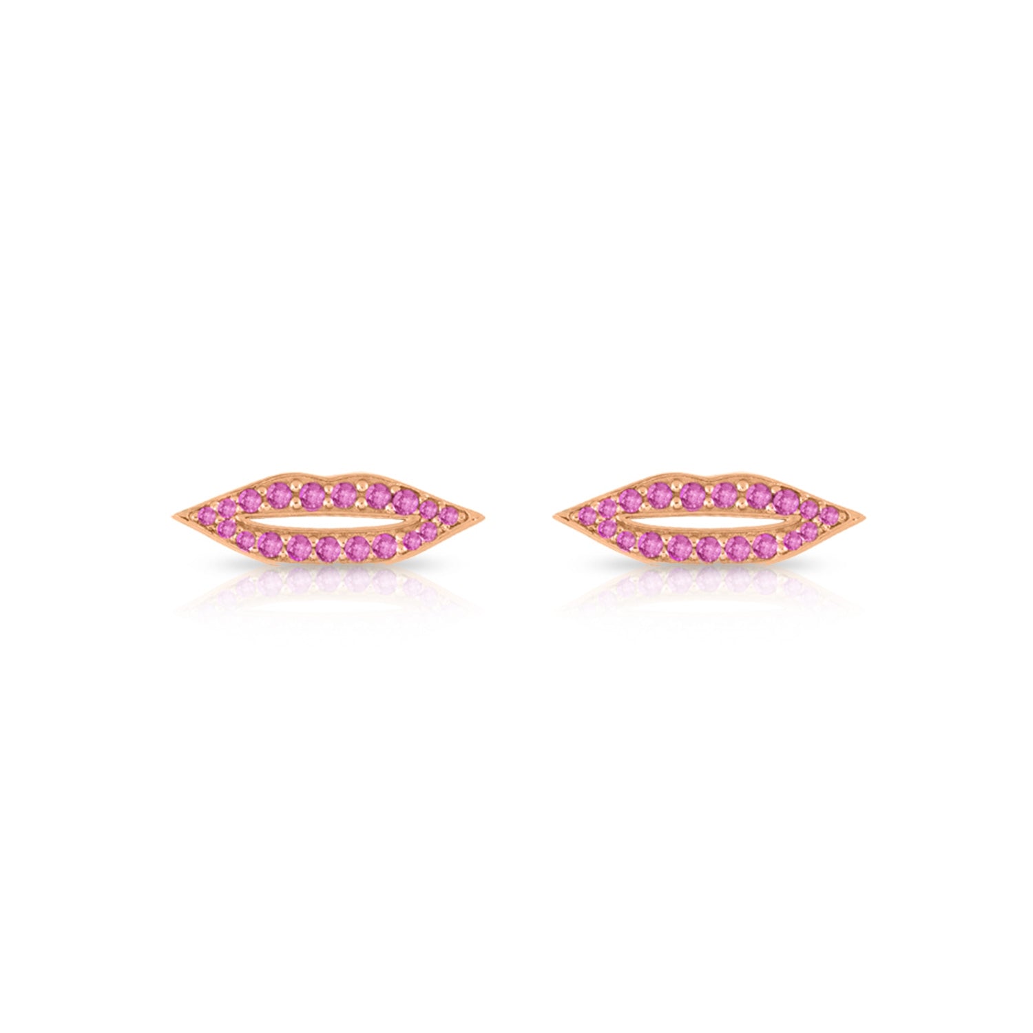 Pink Sapphire French Kiss studs