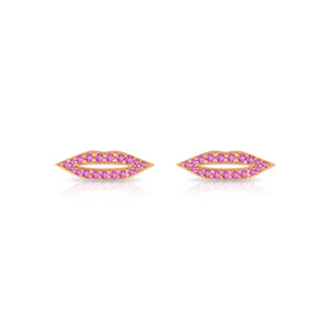 Pink Sapphire French Kiss studs