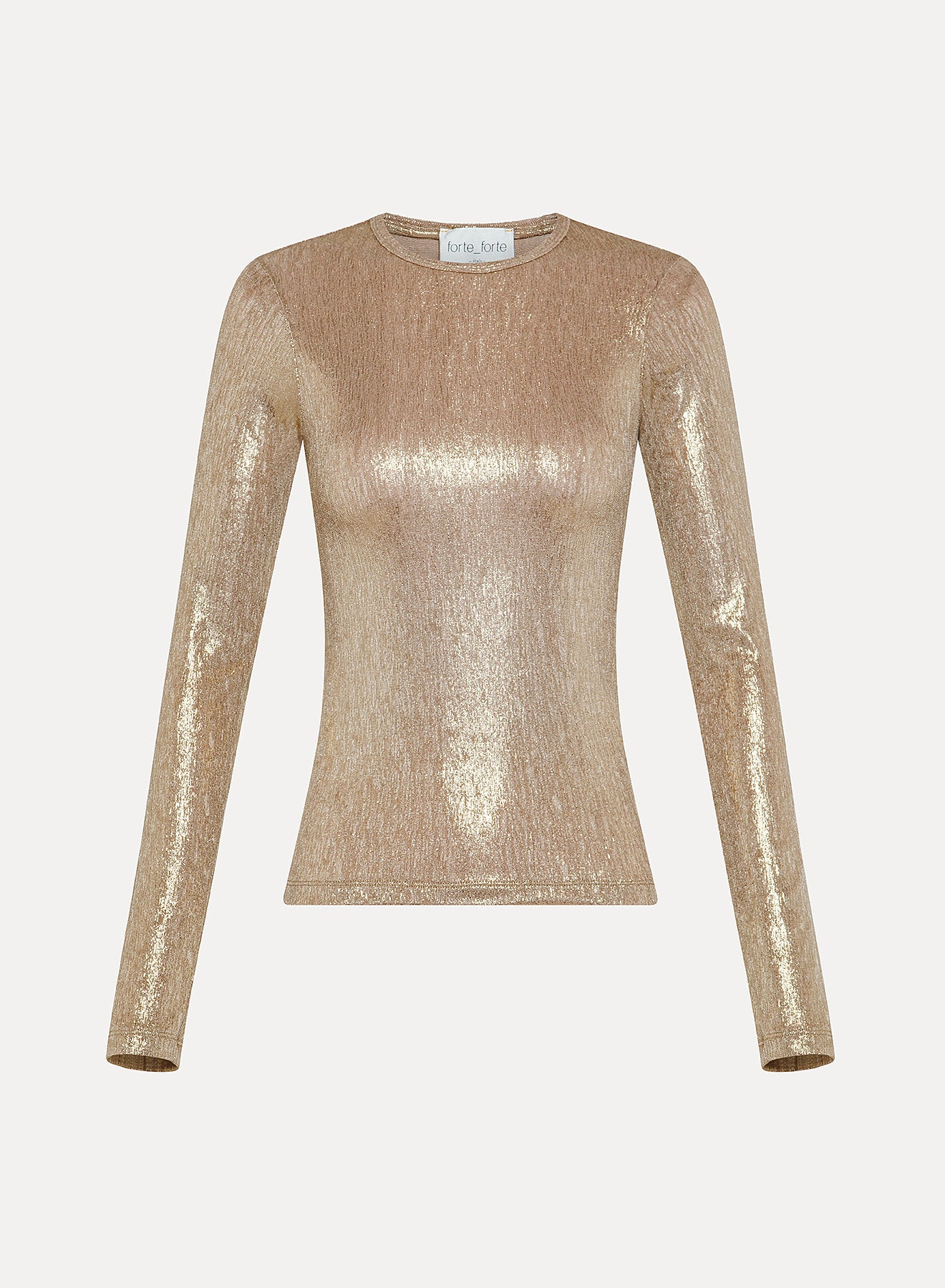 t–shirt in lamé jacquard jersey, gold