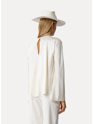 blouse in stretchy weighty silk satin, pure