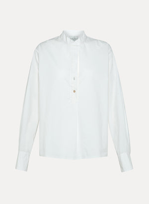 cotton popeline cropped shirt, pure