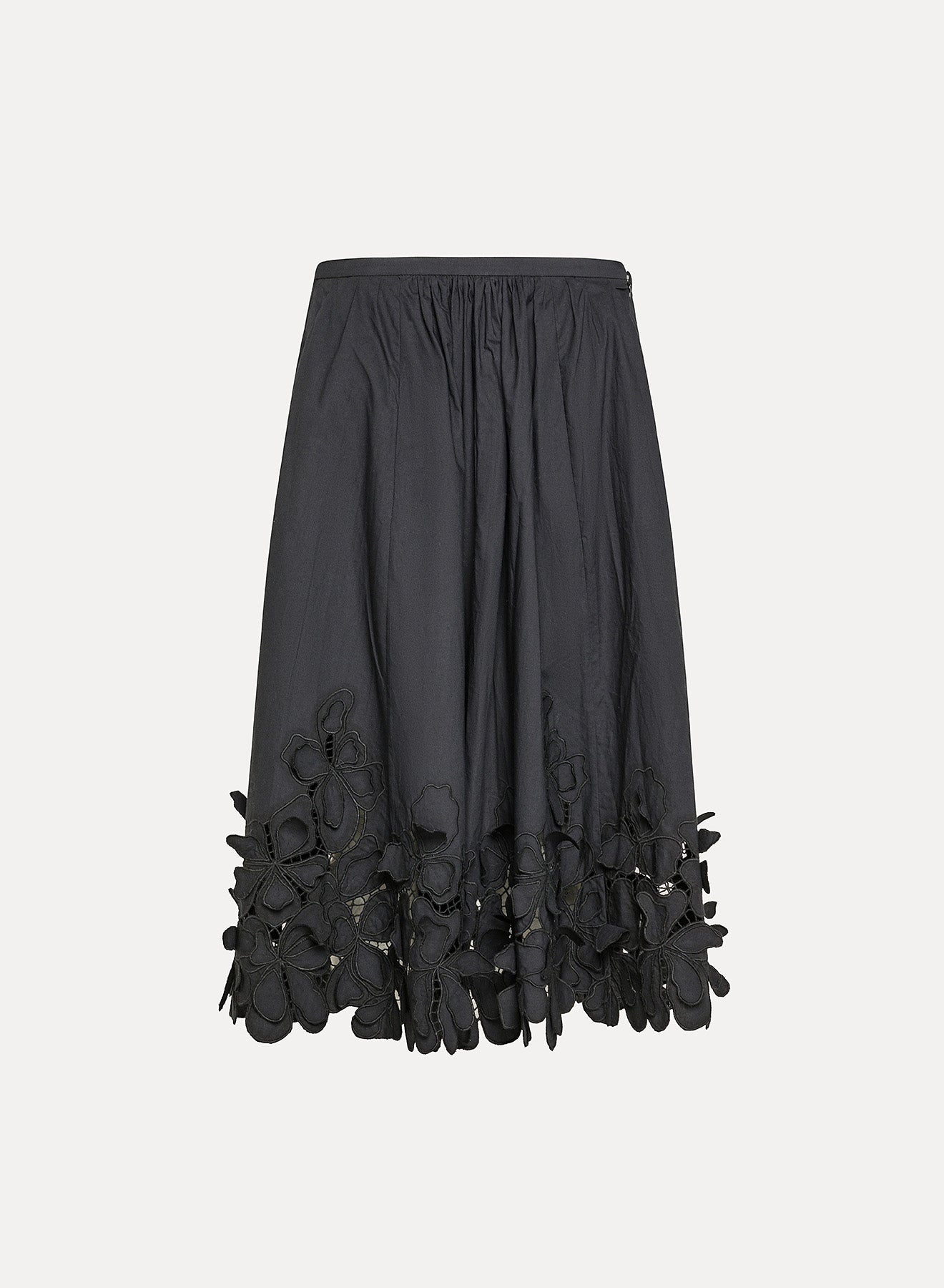 en fleur embroidery skirt, nero