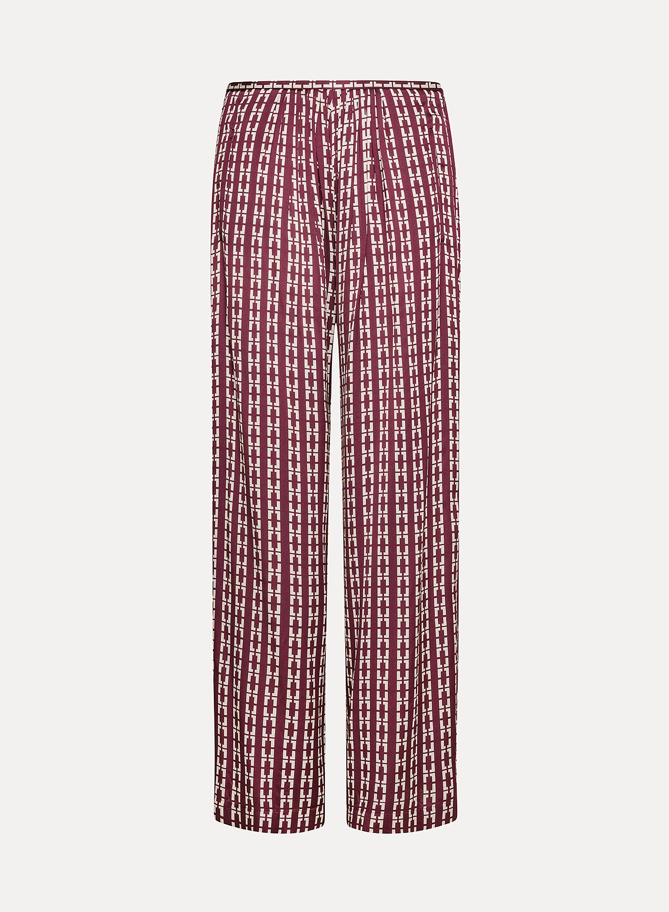 chaOnette print satin relaxed pants, ruby