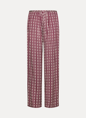 chaOnette print satin relaxed pants, ruby