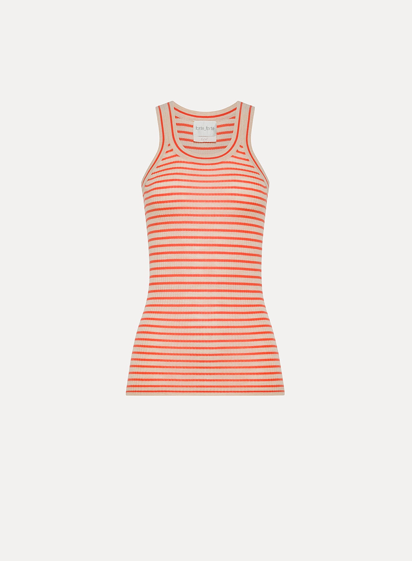 ribbed tank in merino wool, lacca