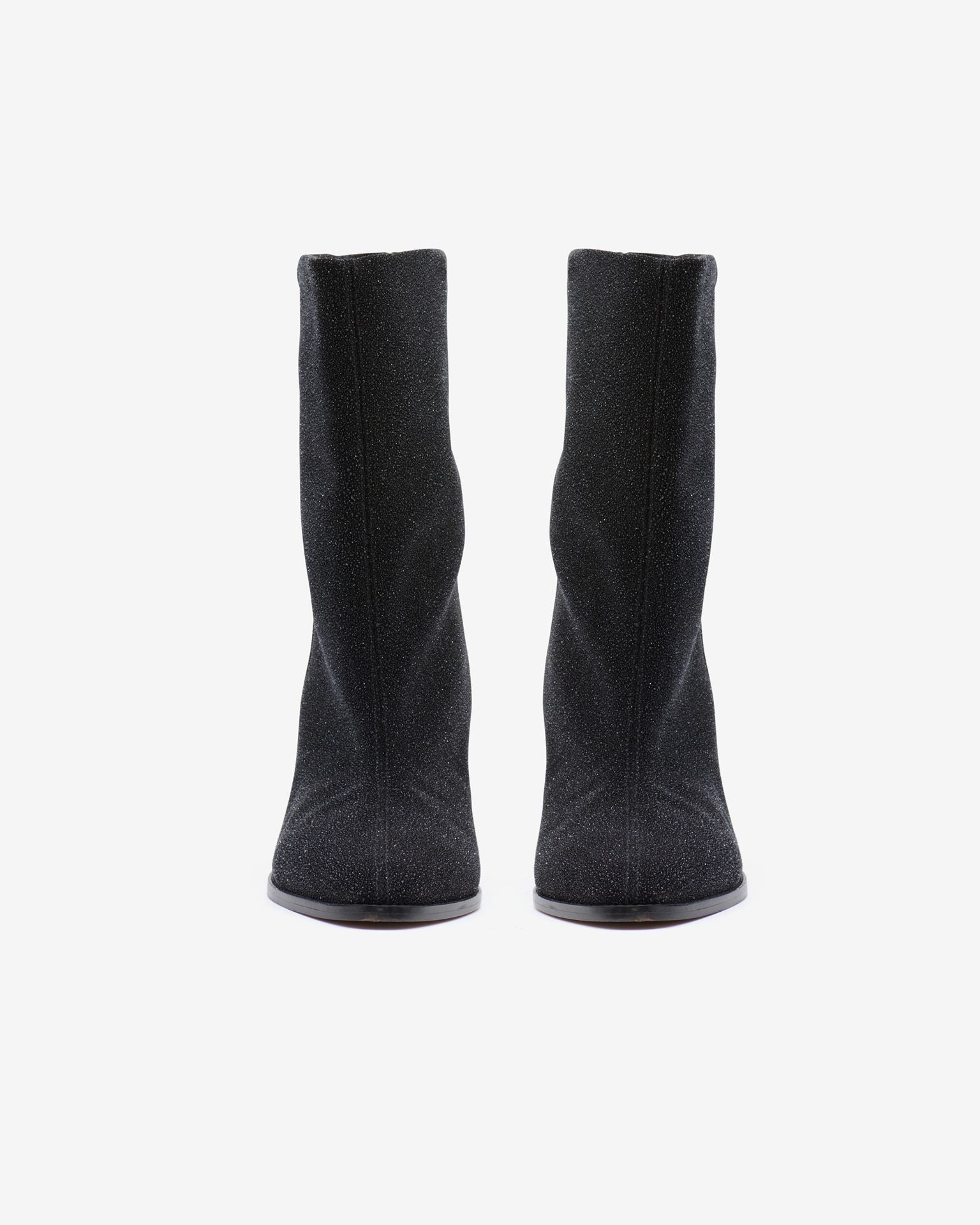 Rouxa boots, black glitter suede