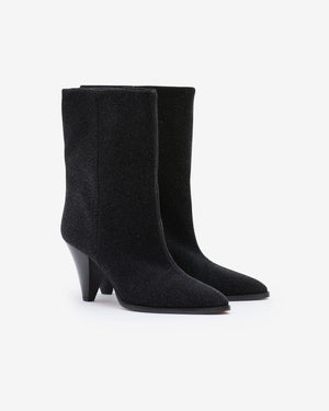 Rouxa boots, black glitter suede