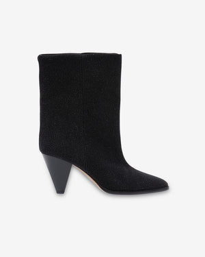 Rouxa boots, black glitter suede