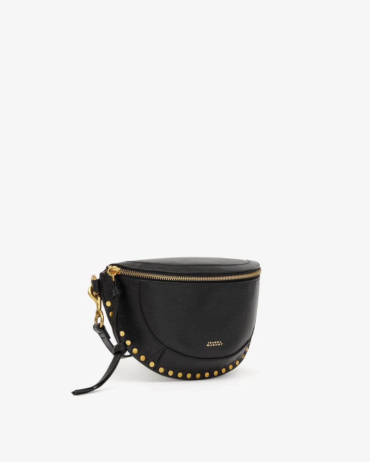 Skano grained leather belt bag, black