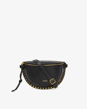 Skano grained leather belt bag, black