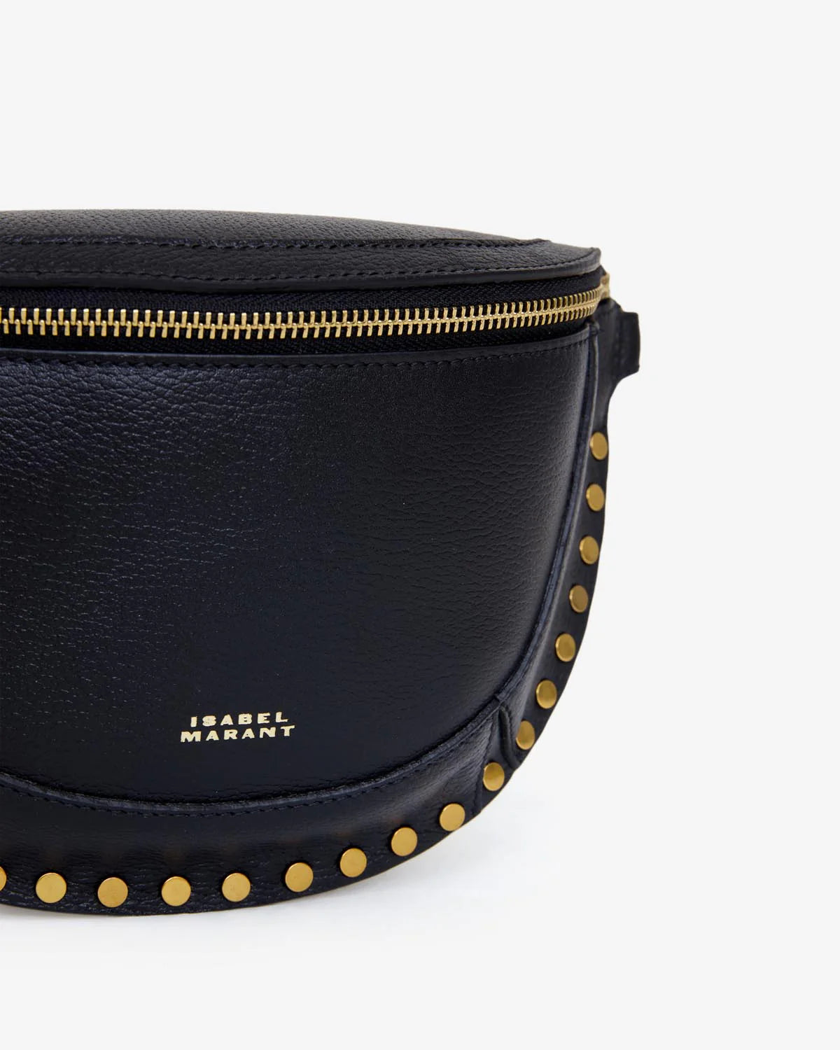 Skano grained leather belt bag, black