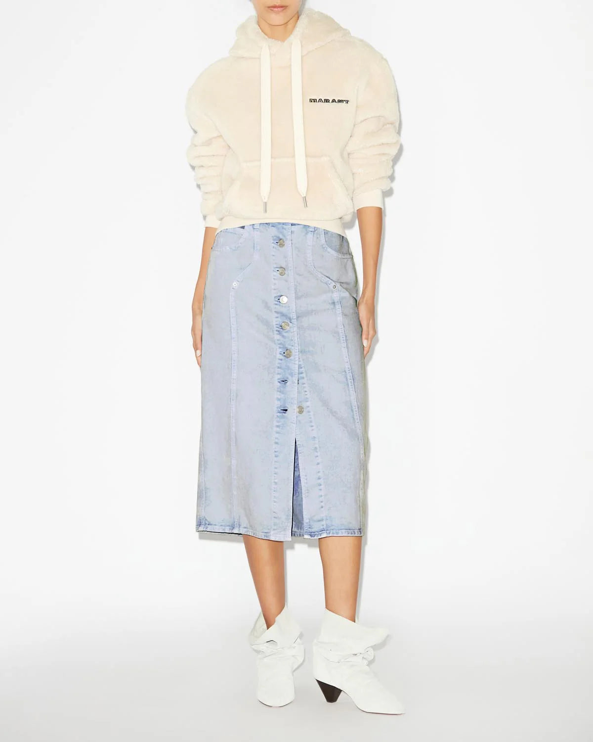 Vandy denim skirt, light blue