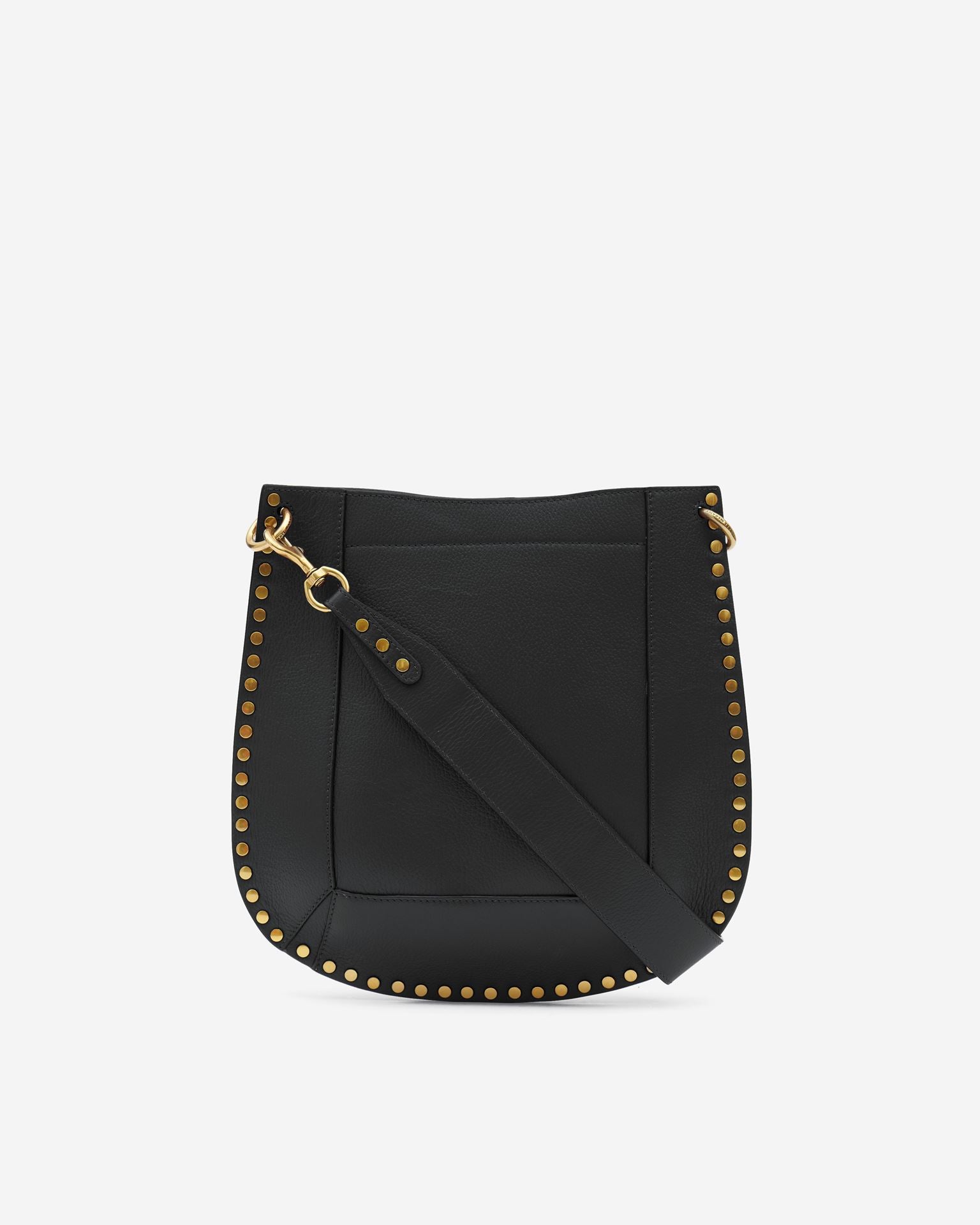 Oskan grained leather shoulder bag, black