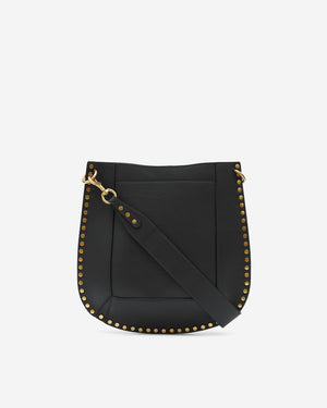 Oskan grained leather shoulder bag, black