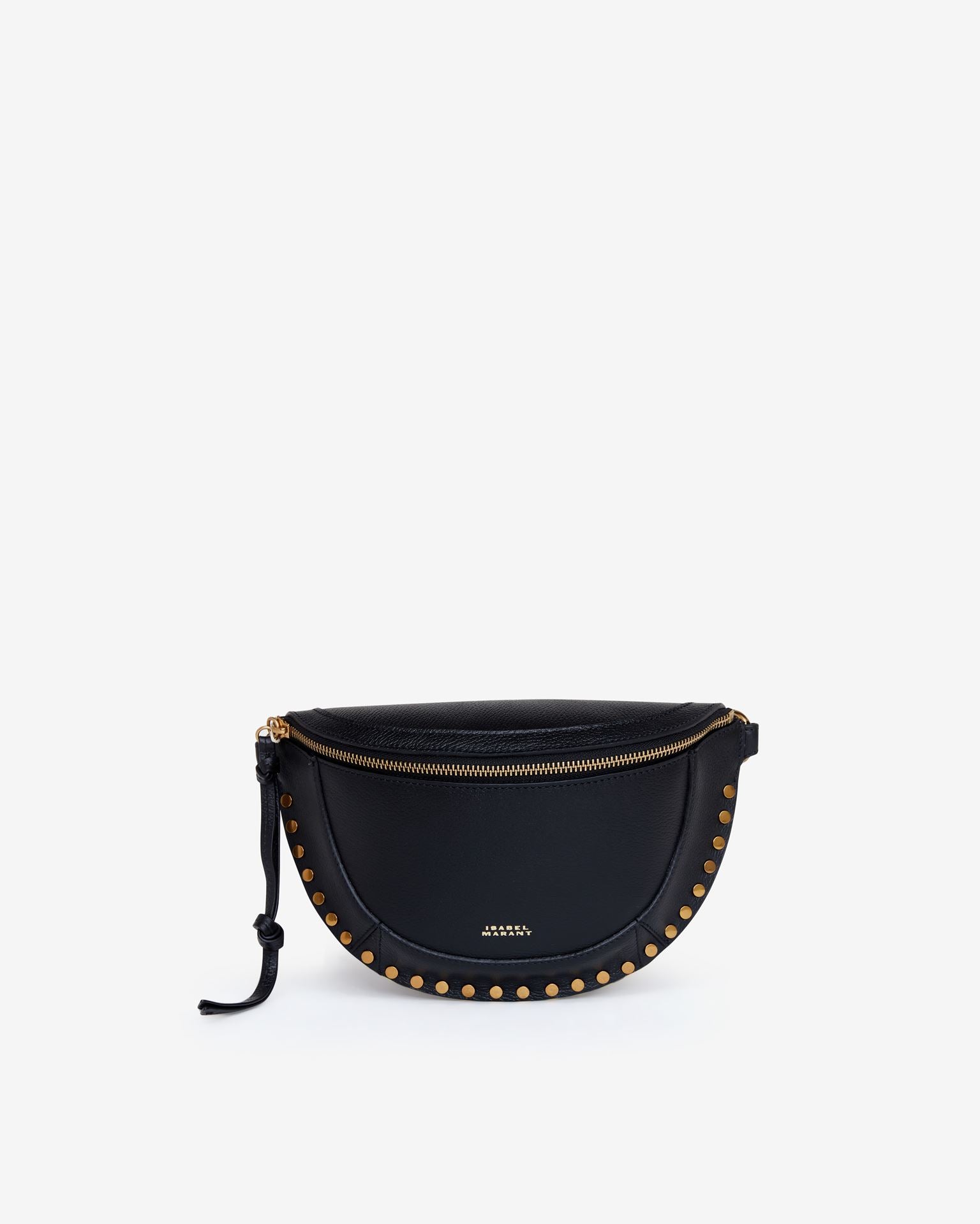 Skano grained leather belt bag, black