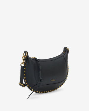 Oskan moon shoulder bag, grained black