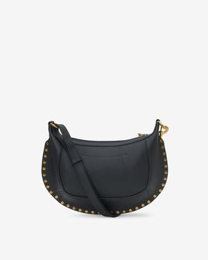 Oskan moon shoulder bag, grained black