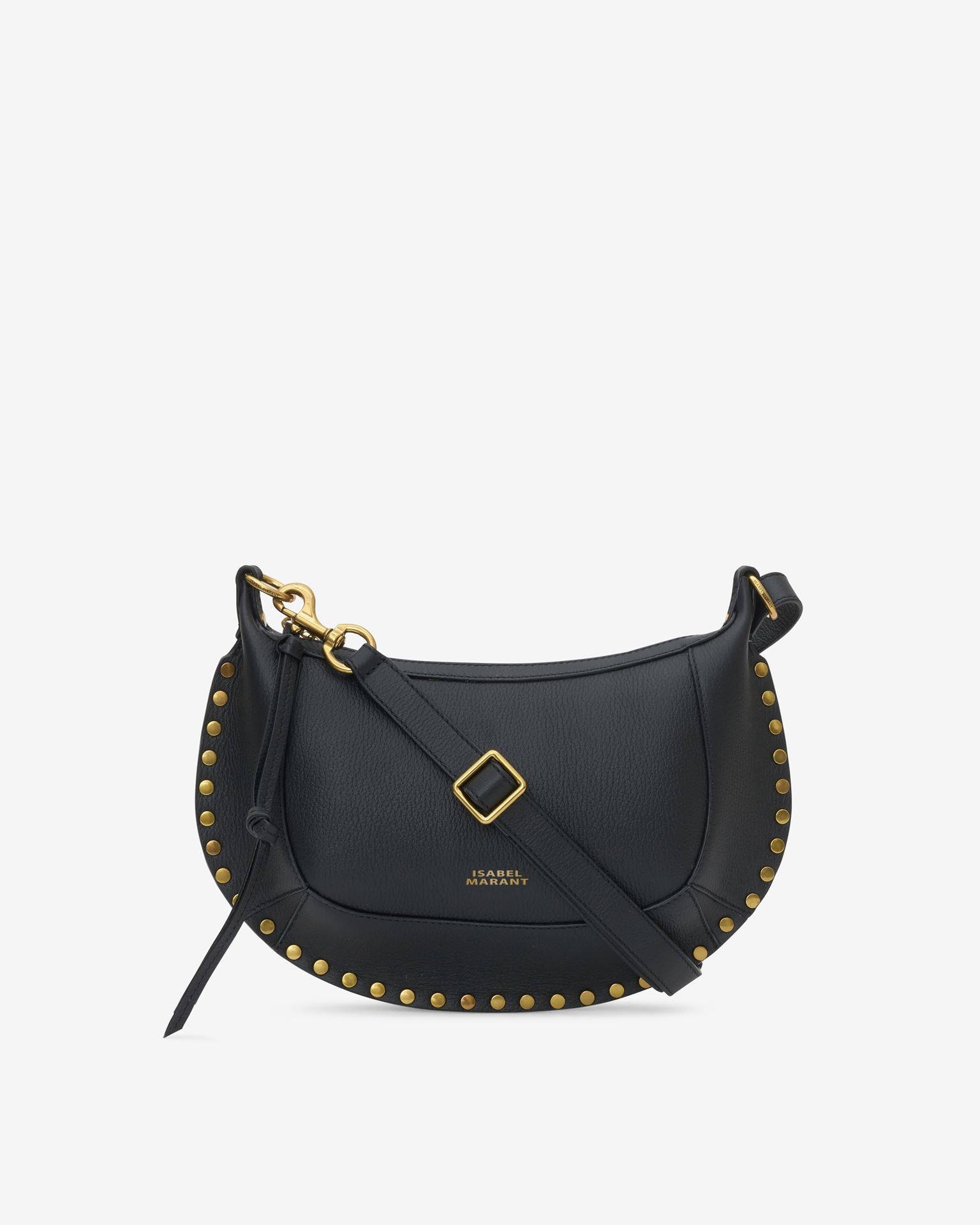 Oskan moon shoulder bag, grained black