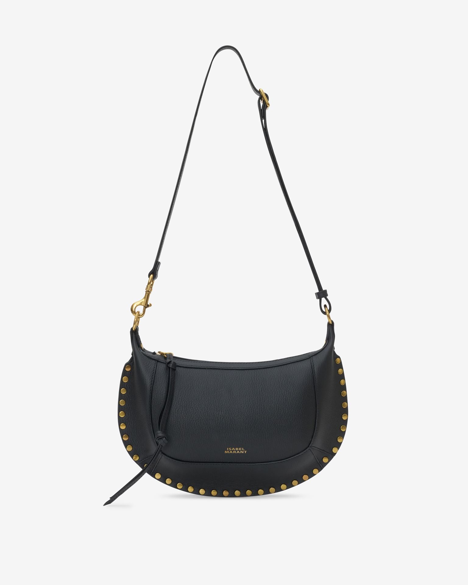 Oskan moon shoulder bag, grained black