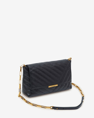 Merine shoulder bag, black leather