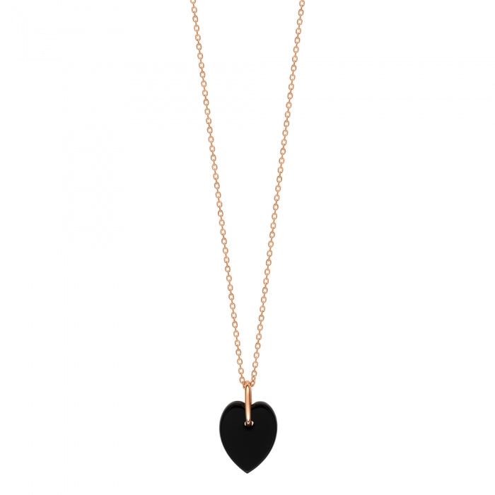 Angèle mini onyx heart on chain