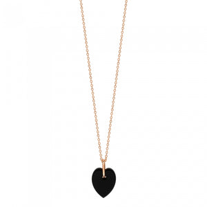 Angèle mini onyx heart on chain