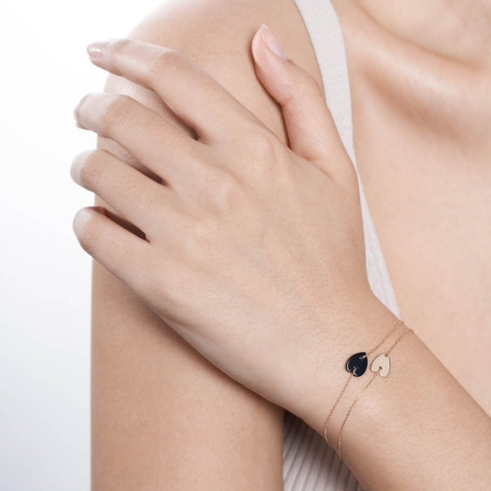 Angèle Mini Onyx Heart Bracelet