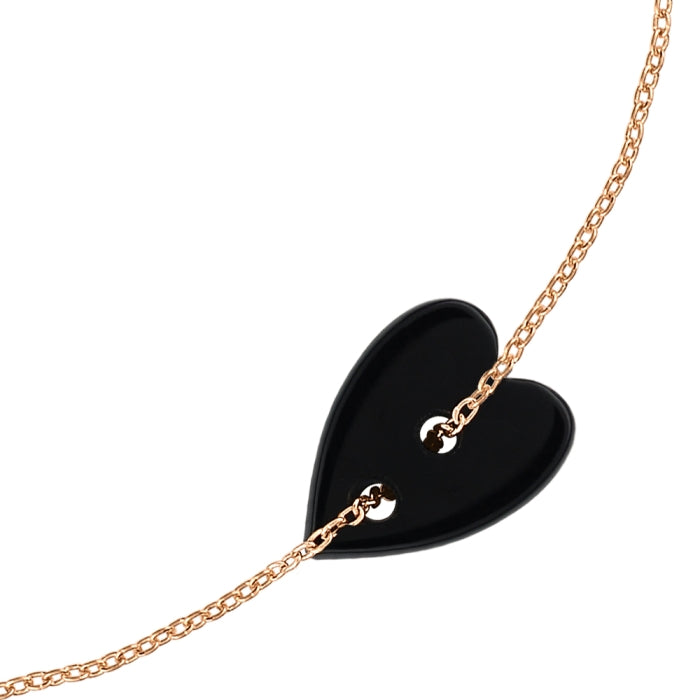 Angèle Mini Onyx Heart Bracelet