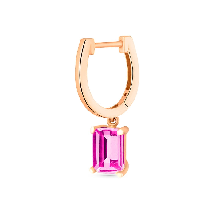 Cocktail pink topaz hoops