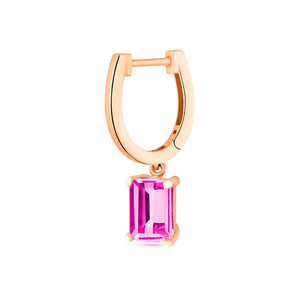 Cocktail pink topaz hoops