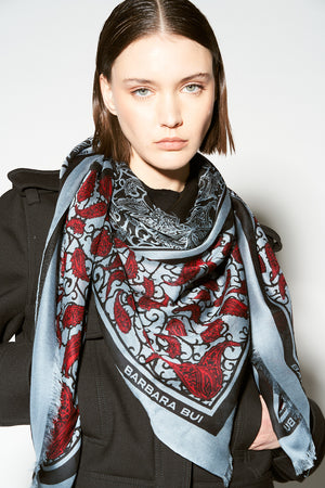 BB blue red scarf