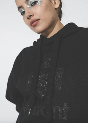 Mansel sweatshirt, black glitter