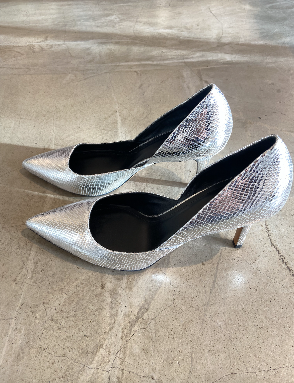 Silver pumps size 8 best sale