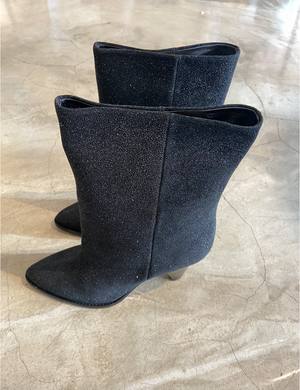 Rouxa boots, black glitter suede