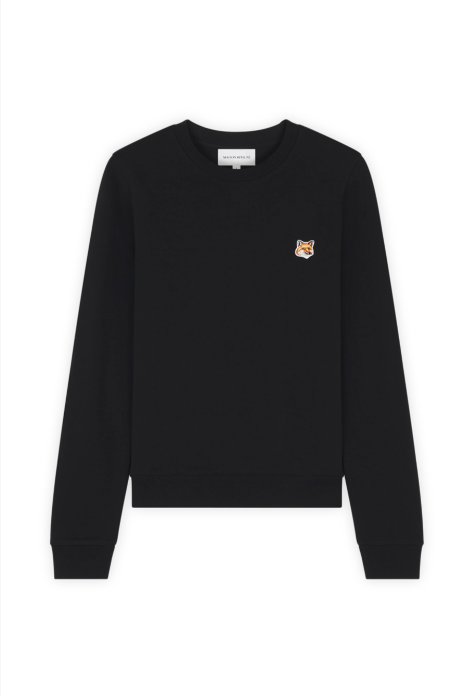 Fox head patch regular sweatshirt, black