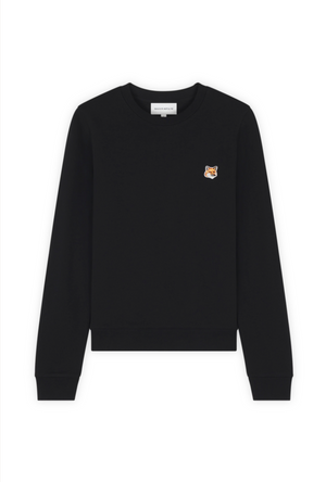 Fox head patch regular sweatshirt, black