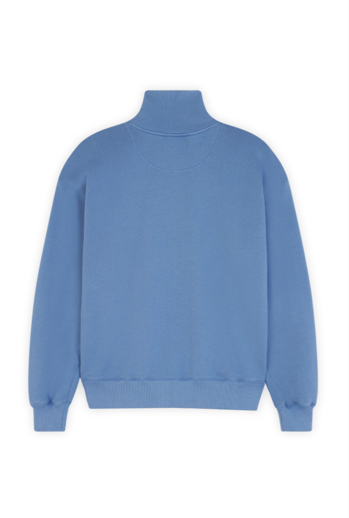 Baby fox patch half zip sweatshirt, hampton blue
