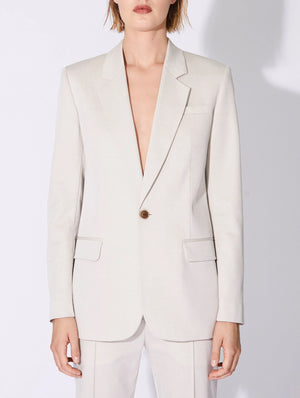 Cream stretch gabardine suit jacket