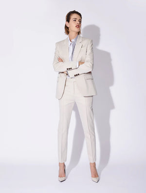 Cream stretch gabardine suit jacket