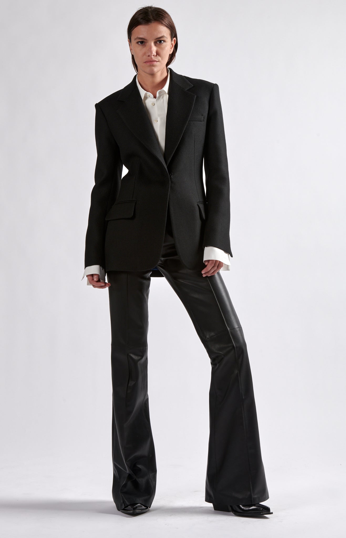 Black blazer, blue lining