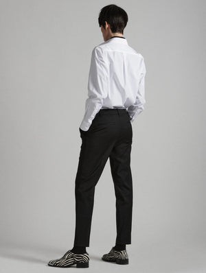 Black stretch wool gabardine roxy pants