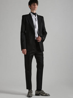 Black stretch wool gabardine roxy pants