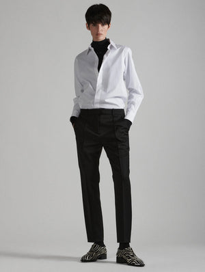 Black stretch wool gabardine roxy pants