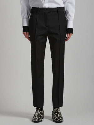 Black stretch wool gabardine roxy pants