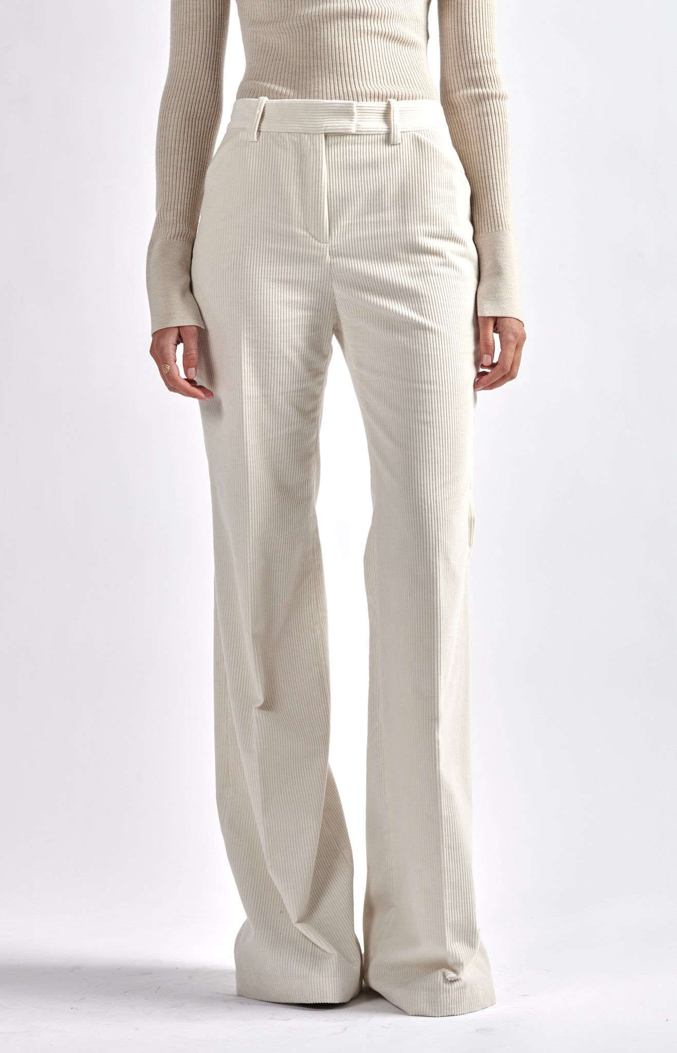 Luxe cream corduroy flares, bb