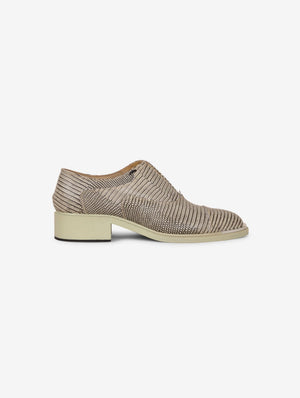 Lizard embossed leather oxfords