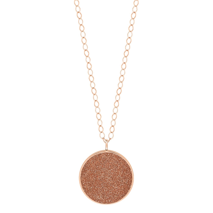 Jumbo Ever Gold Sandstone Disc On Chain