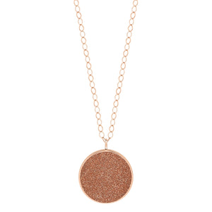 Jumbo Ever Gold Sandstone Disc On Chain